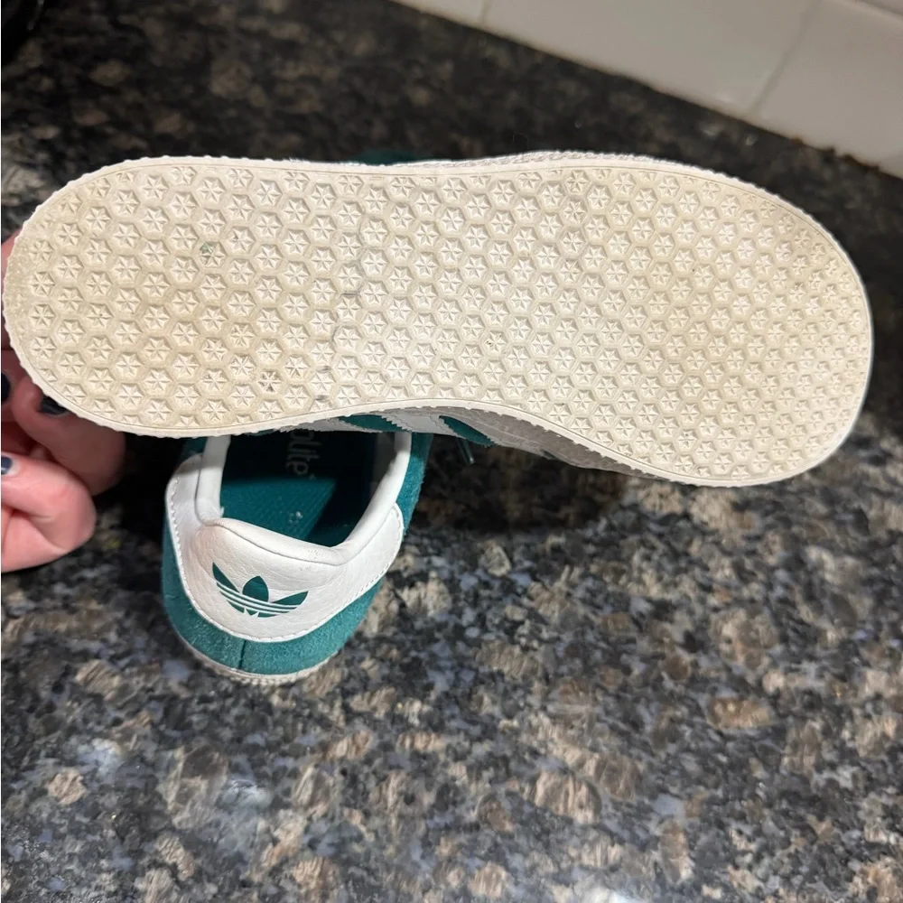 Adidas Kids Gazelle Sneakers in Teal and White - Picture 9 of 12